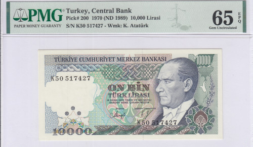 10.000 Lira 1970 (ND1989)  K50 P200 PMG65 EPQ