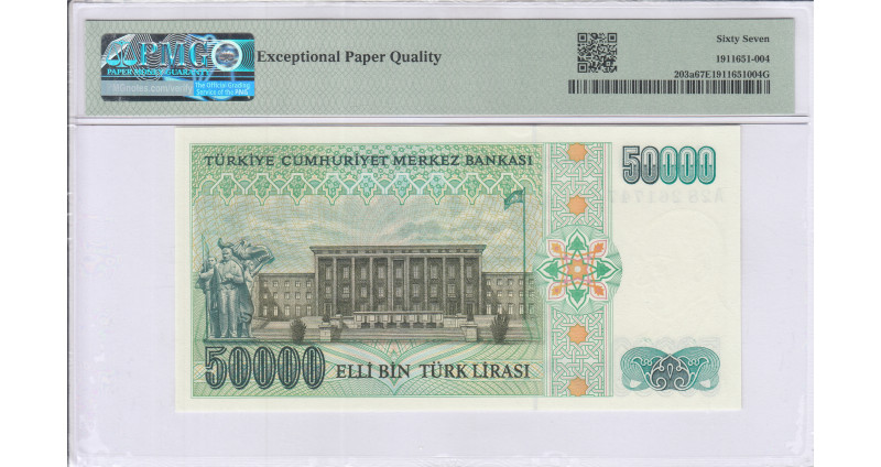 50.000 Lira 1970 (ND1989)  A28 P203a PMG67 EPQ