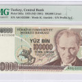 100.000 Lira 1970 (ND1991)  A04 P205a PMG67 EPQ