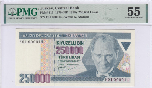 250.000 Lira 1970 (ND1998) F01 P207 PMG55