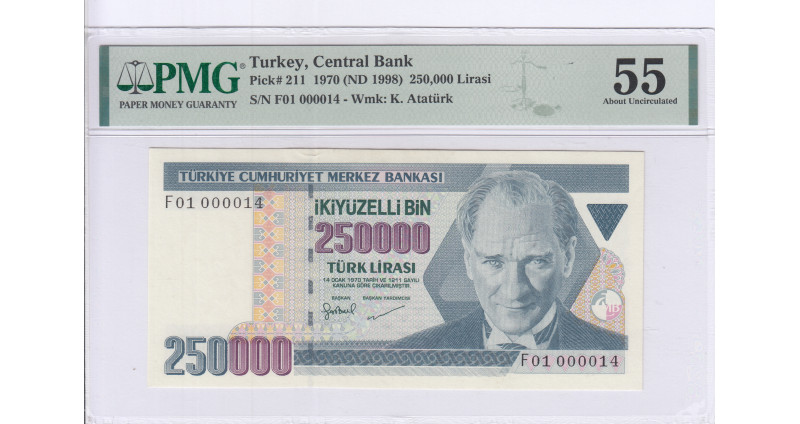 250.000 Lira 1970 (ND1998) F01 P207 PMG55