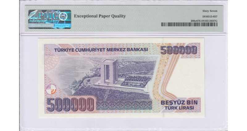 500.000 Lira 1970 (ND1993) E44 P208c PMG67 EPQ