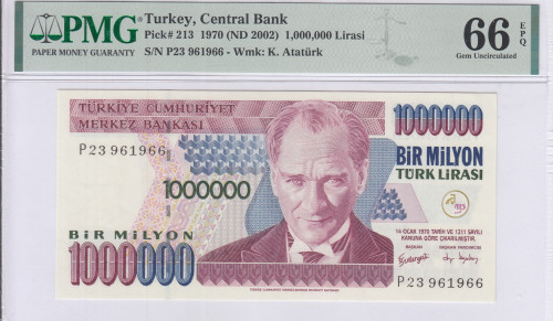 1.000.000 Lira 1970 (ND2002) P23 P213 PMG66 EPQ