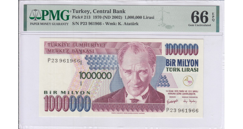 1.000.000 Lira 1970 (ND2002) P23 P213 PMG66 EPQ