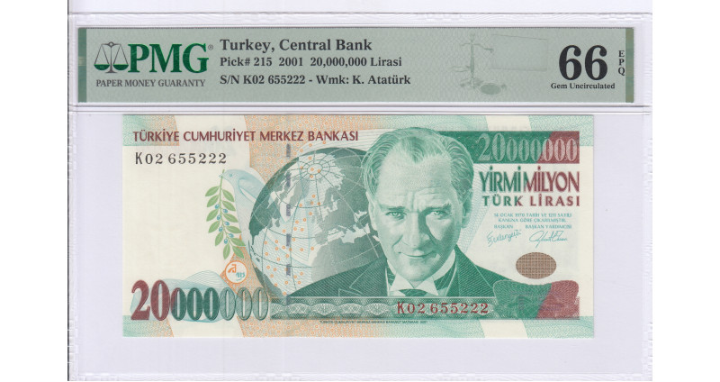 20.000.000 Lira 1999  K02 P215 PMG66 EPQ
