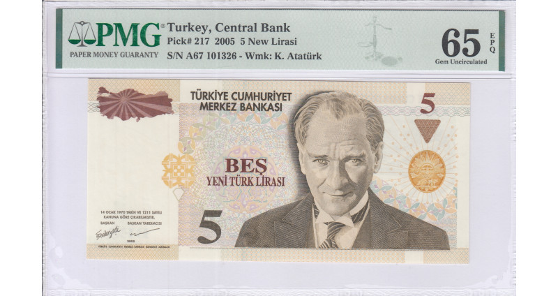 5 New Lira 2005 A67 P217 PMG65 EPQ