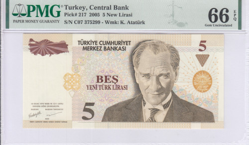5 New Lira 2005 C07 P217 PMG66 EPQ