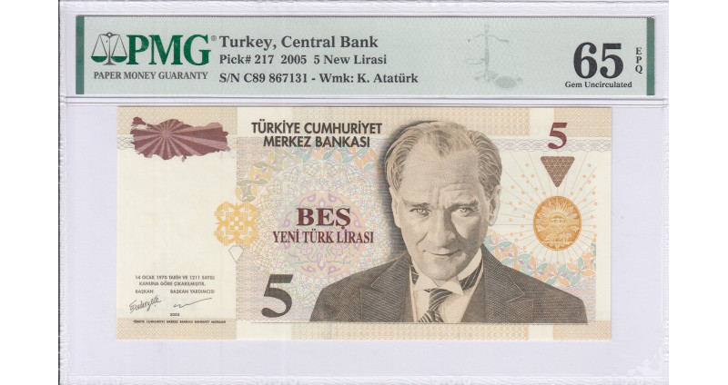 5 New Lira 2005 C89 P217 PMG65 EPQ