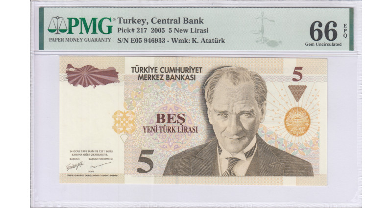 5 New Lira 2005 E05 P217 PMG66 EPQ