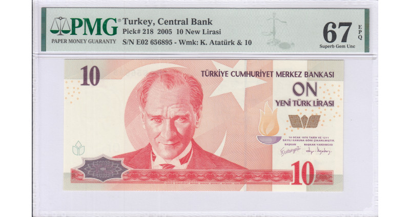 10 New Lira 2005 E02 P218 PMG67 EPQ