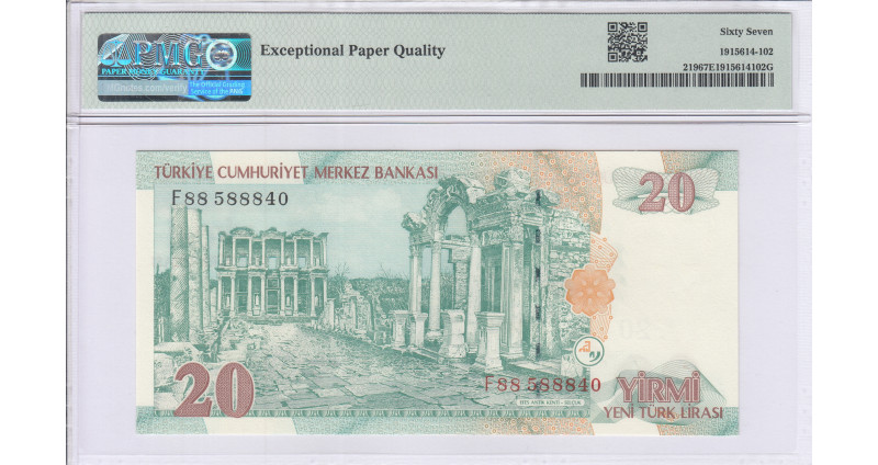 20 New Lira 2005 F88 P219 PMG67 EPQ