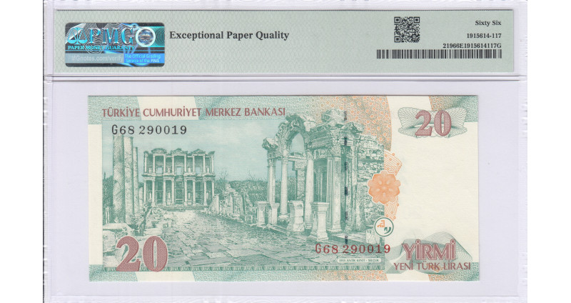 20 New Lira 2005 G68 P219 PMG66 EPQ