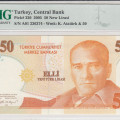 50 New Lira 2005 A01 P220 PMG67 EPQ