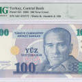 100 New Lira 2005 A01 P221 PMG68 EPQ